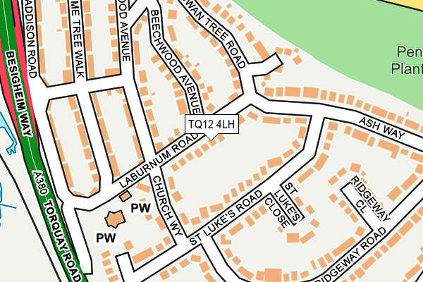 TQ12 4LH map - OS OpenMap – Local (Ordnance Survey)