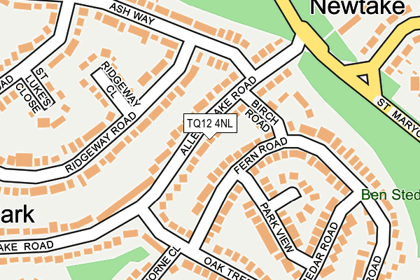 TQ12 4NL map - OS OpenMap – Local (Ordnance Survey)