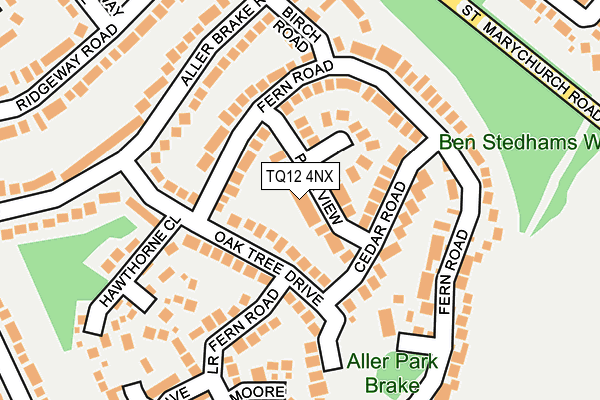 TQ12 4NX map - OS OpenMap – Local (Ordnance Survey)