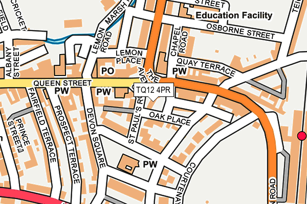 TQ12 4PR map - OS OpenMap – Local (Ordnance Survey)