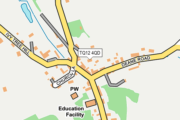 TQ12 4QD map - OS OpenMap – Local (Ordnance Survey)