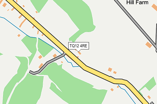 TQ12 4RE map - OS OpenMap – Local (Ordnance Survey)