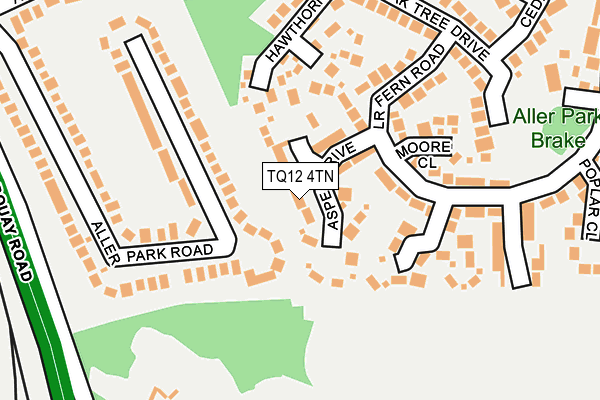 TQ12 4TN map - OS OpenMap – Local (Ordnance Survey)