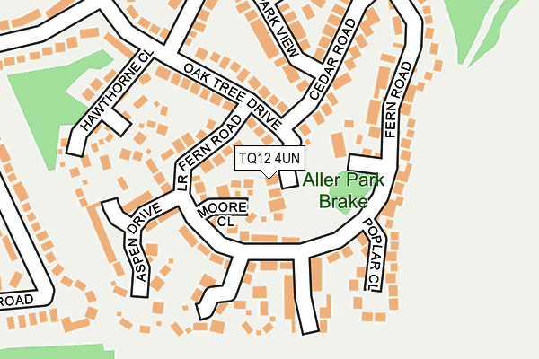 TQ12 4UN map - OS OpenMap – Local (Ordnance Survey)