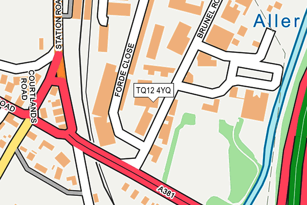 TQ12 4YQ map - OS OpenMap – Local (Ordnance Survey)