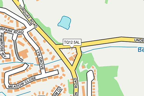TQ12 5AL map - OS OpenMap – Local (Ordnance Survey)