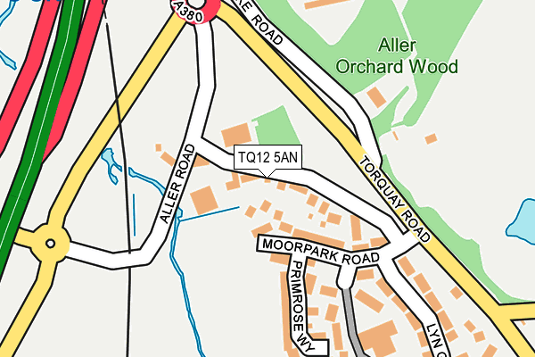 TQ12 5AN map - OS OpenMap – Local (Ordnance Survey)