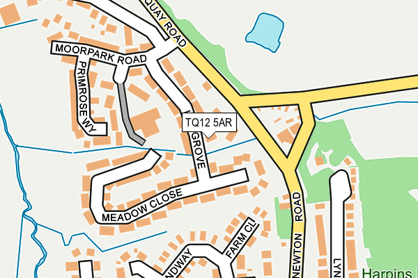 TQ12 5AR map - OS OpenMap – Local (Ordnance Survey)