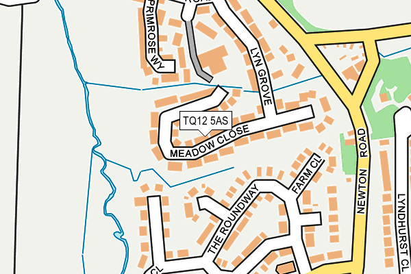TQ12 5AS map - OS OpenMap – Local (Ordnance Survey)