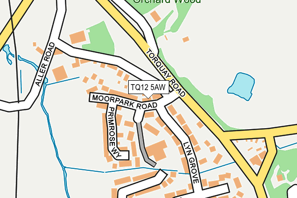 TQ12 5AW map - OS OpenMap – Local (Ordnance Survey)