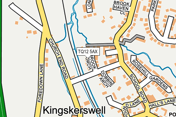 TQ12 5AX map - OS OpenMap – Local (Ordnance Survey)