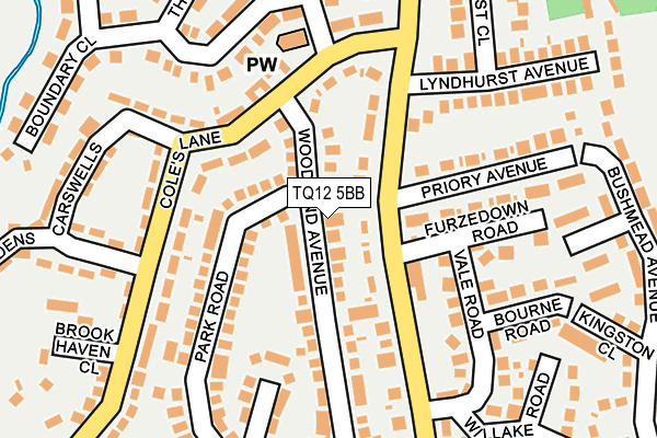 TQ12 5BB map - OS OpenMap – Local (Ordnance Survey)