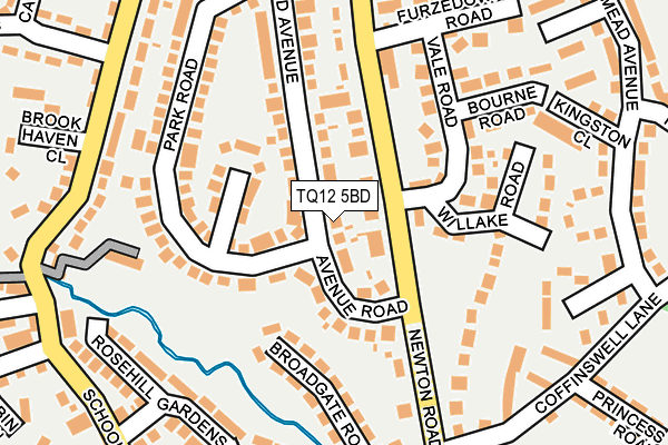 TQ12 5BD map - OS OpenMap – Local (Ordnance Survey)
