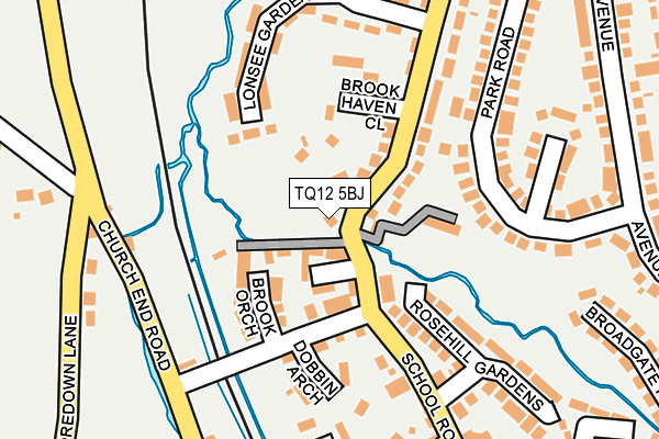 TQ12 5BJ map - OS OpenMap – Local (Ordnance Survey)