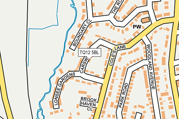 TQ12 5BL map - OS OpenMap – Local (Ordnance Survey)