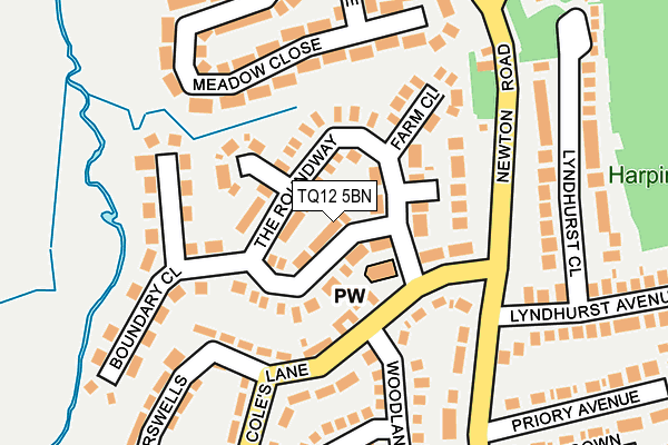 TQ12 5BN map - OS OpenMap – Local (Ordnance Survey)
