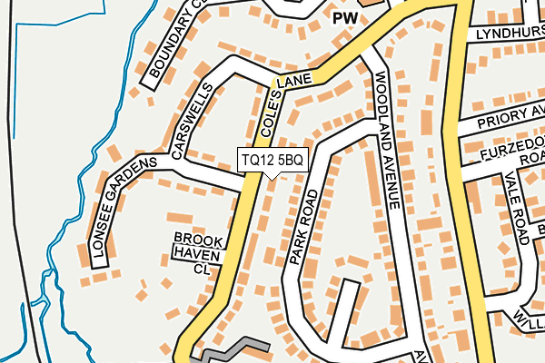 TQ12 5BQ map - OS OpenMap – Local (Ordnance Survey)