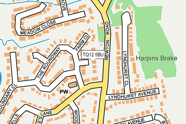 TQ12 5BU map - OS OpenMap – Local (Ordnance Survey)