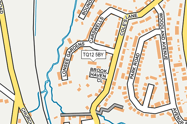 TQ12 5BY map - OS OpenMap – Local (Ordnance Survey)