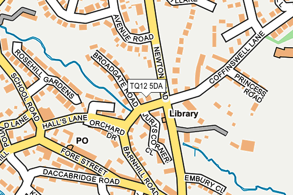 TQ12 5DA map - OS OpenMap – Local (Ordnance Survey)