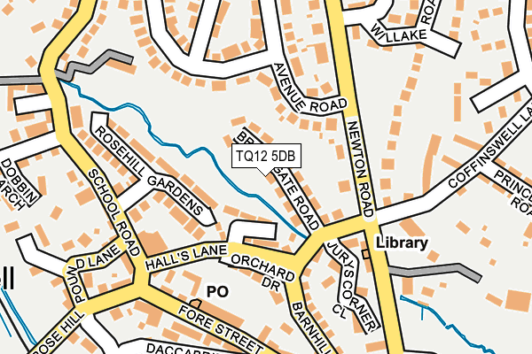 TQ12 5DB map - OS OpenMap – Local (Ordnance Survey)