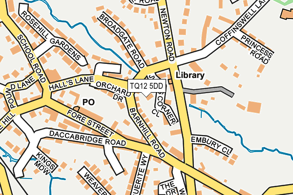 TQ12 5DD map - OS OpenMap – Local (Ordnance Survey)