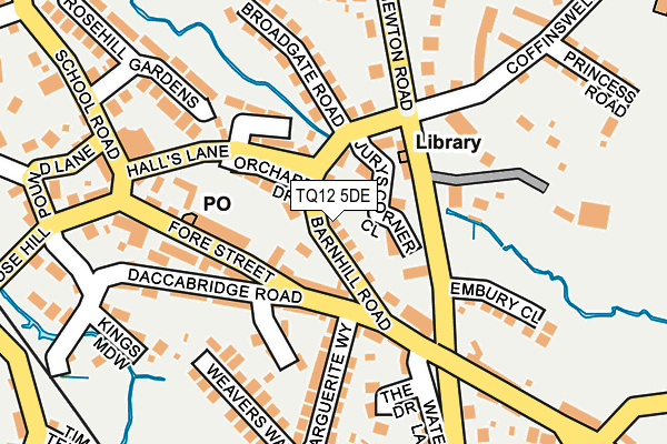 TQ12 5DE map - OS OpenMap – Local (Ordnance Survey)