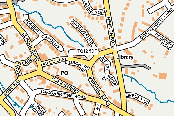 TQ12 5DF map - OS OpenMap – Local (Ordnance Survey)