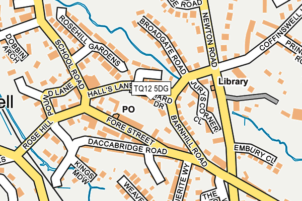 TQ12 5DG map - OS OpenMap – Local (Ordnance Survey)