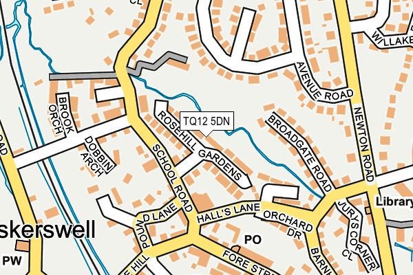 TQ12 5DN map - OS OpenMap – Local (Ordnance Survey)