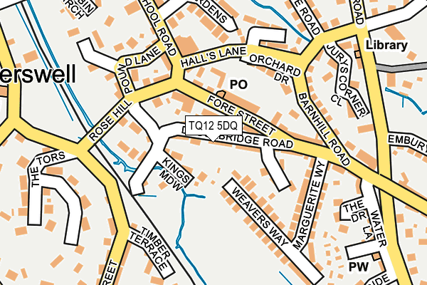 TQ12 5DQ map - OS OpenMap – Local (Ordnance Survey)