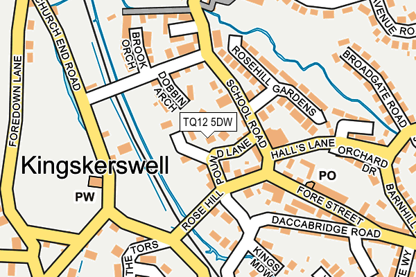TQ12 5DW map - OS OpenMap – Local (Ordnance Survey)