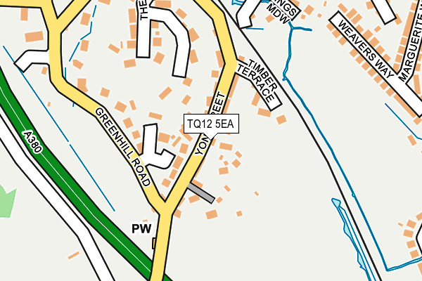 TQ12 5EA map - OS OpenMap – Local (Ordnance Survey)