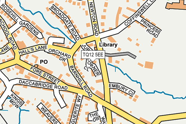 TQ12 5EE map - OS OpenMap – Local (Ordnance Survey)