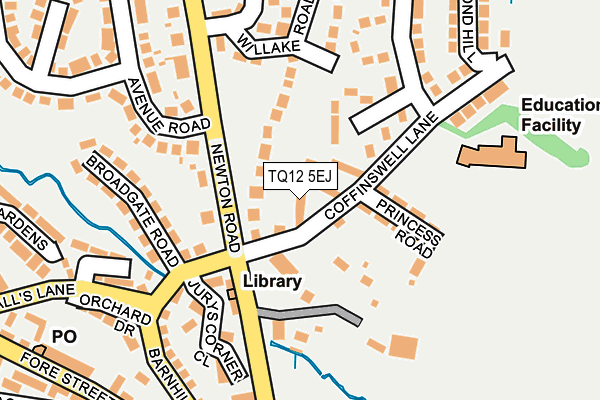 TQ12 5EJ map - OS OpenMap – Local (Ordnance Survey)