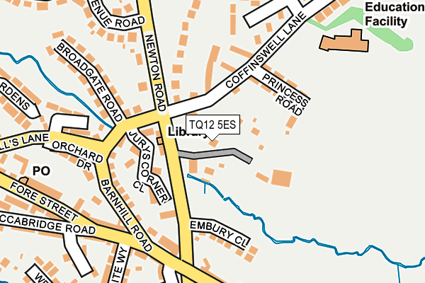 TQ12 5ES map - OS OpenMap – Local (Ordnance Survey)