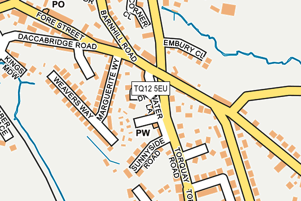 TQ12 5EU map - OS OpenMap – Local (Ordnance Survey)