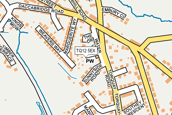 TQ12 5EX map - OS OpenMap – Local (Ordnance Survey)