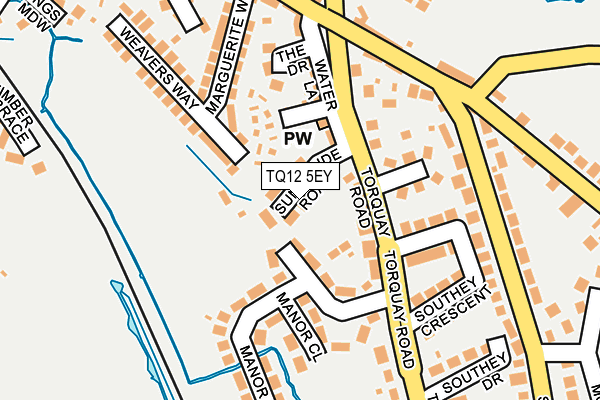 TQ12 5EY map - OS OpenMap – Local (Ordnance Survey)