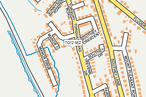 TQ12 5EZ map - OS OpenMap – Local (Ordnance Survey)
