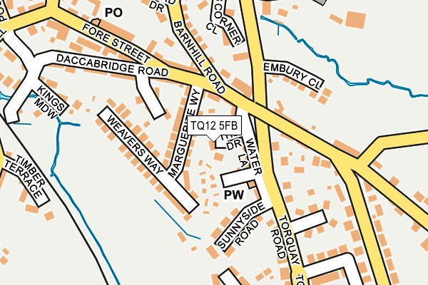 TQ12 5FB map - OS OpenMap – Local (Ordnance Survey)