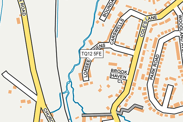 TQ12 5FE map - OS OpenMap – Local (Ordnance Survey)