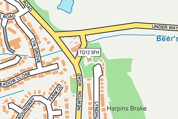 TQ12 5FH map - OS OpenMap – Local (Ordnance Survey)