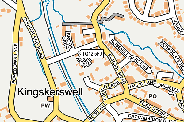 TQ12 5FJ map - OS OpenMap – Local (Ordnance Survey)