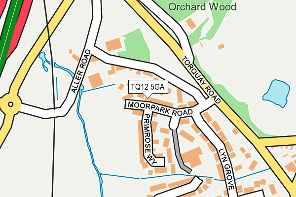 TQ12 5GA map - OS OpenMap – Local (Ordnance Survey)
