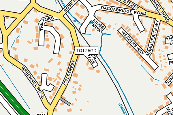 TQ12 5GD map - OS OpenMap – Local (Ordnance Survey)