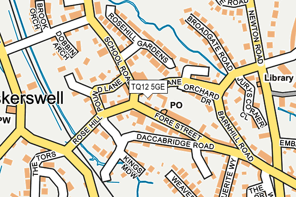 TQ12 5GE map - OS OpenMap – Local (Ordnance Survey)