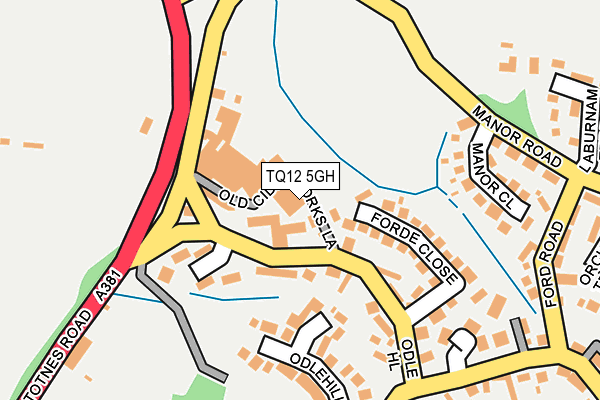 TQ12 5GH map - OS OpenMap – Local (Ordnance Survey)