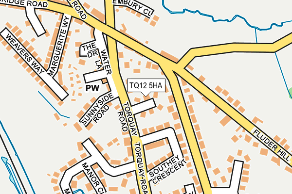 TQ12 5HA map - OS OpenMap – Local (Ordnance Survey)