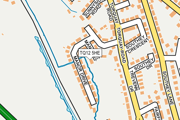 TQ12 5HE map - OS OpenMap – Local (Ordnance Survey)